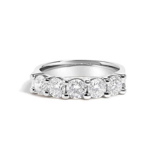 14K Gold 1 1/2 Cttw Diamond 5 Stone Band Ring