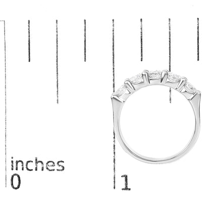 14K Gold 1 1/2 Cttw Diamond 5 Stone Band Ring
