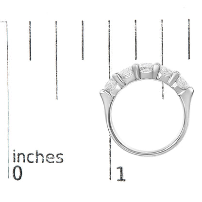 14K Gold 2.0 Cttw Round Diamond Five-Stone Band Ring