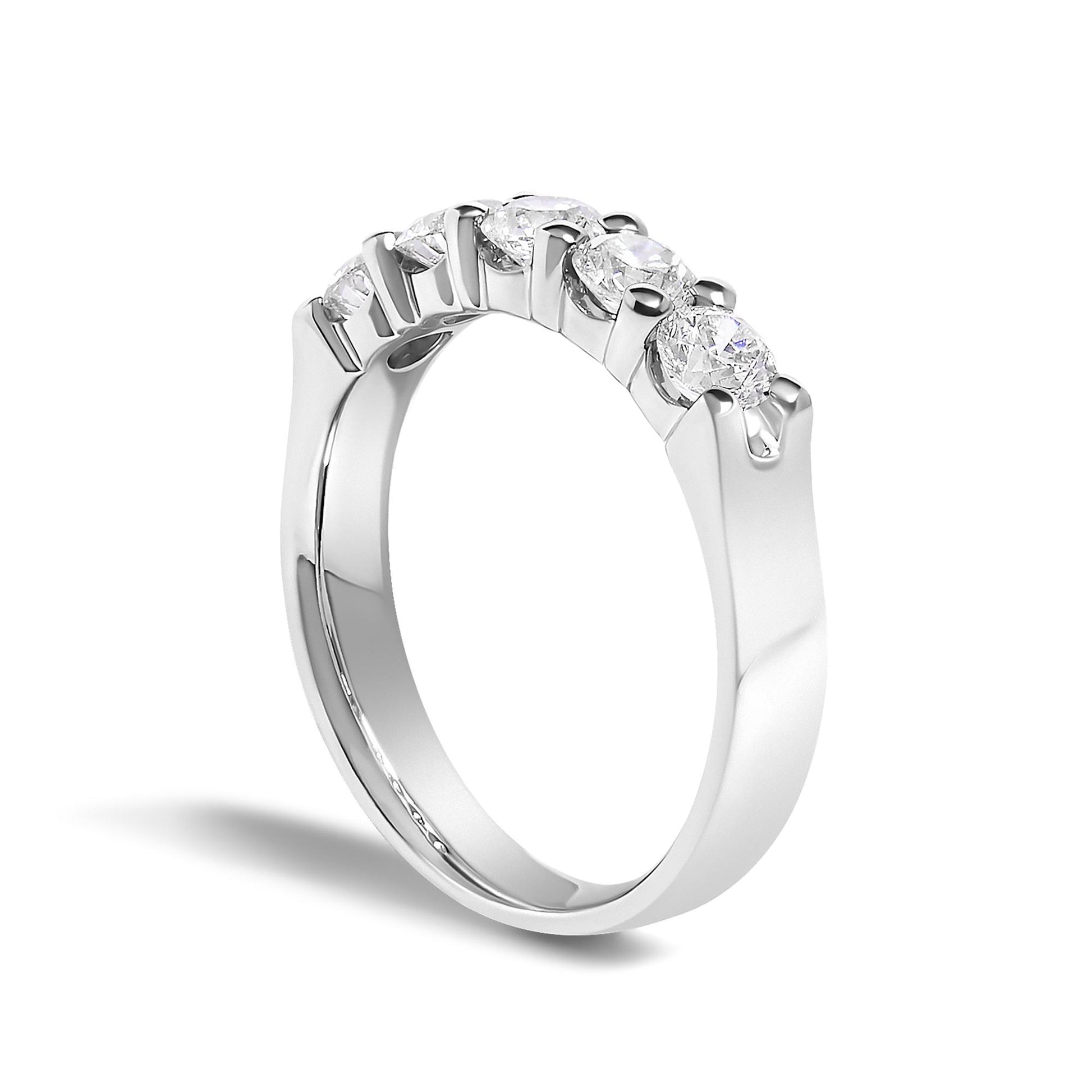14K Gold 1.00 Cttw Diamond 5 Stone Band Ring