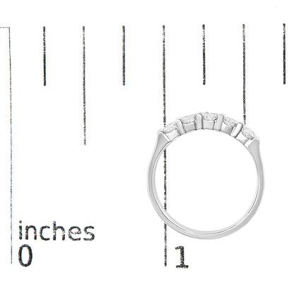 14K Gold 3/4 Cttw Diamond 5 Stone Band Ring