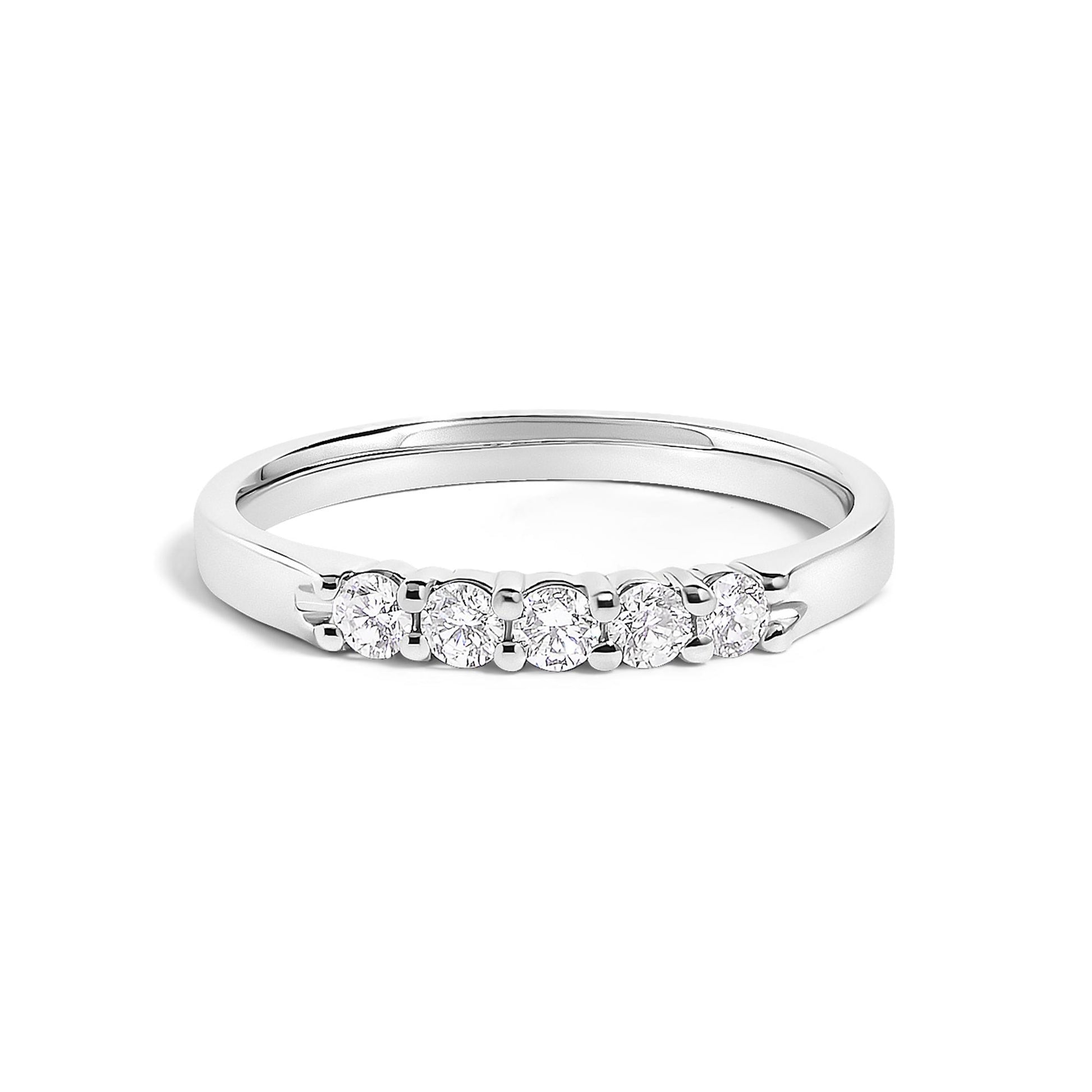 14K Gold 1/4 Cttw  Diamond 5 Stone Band Ring