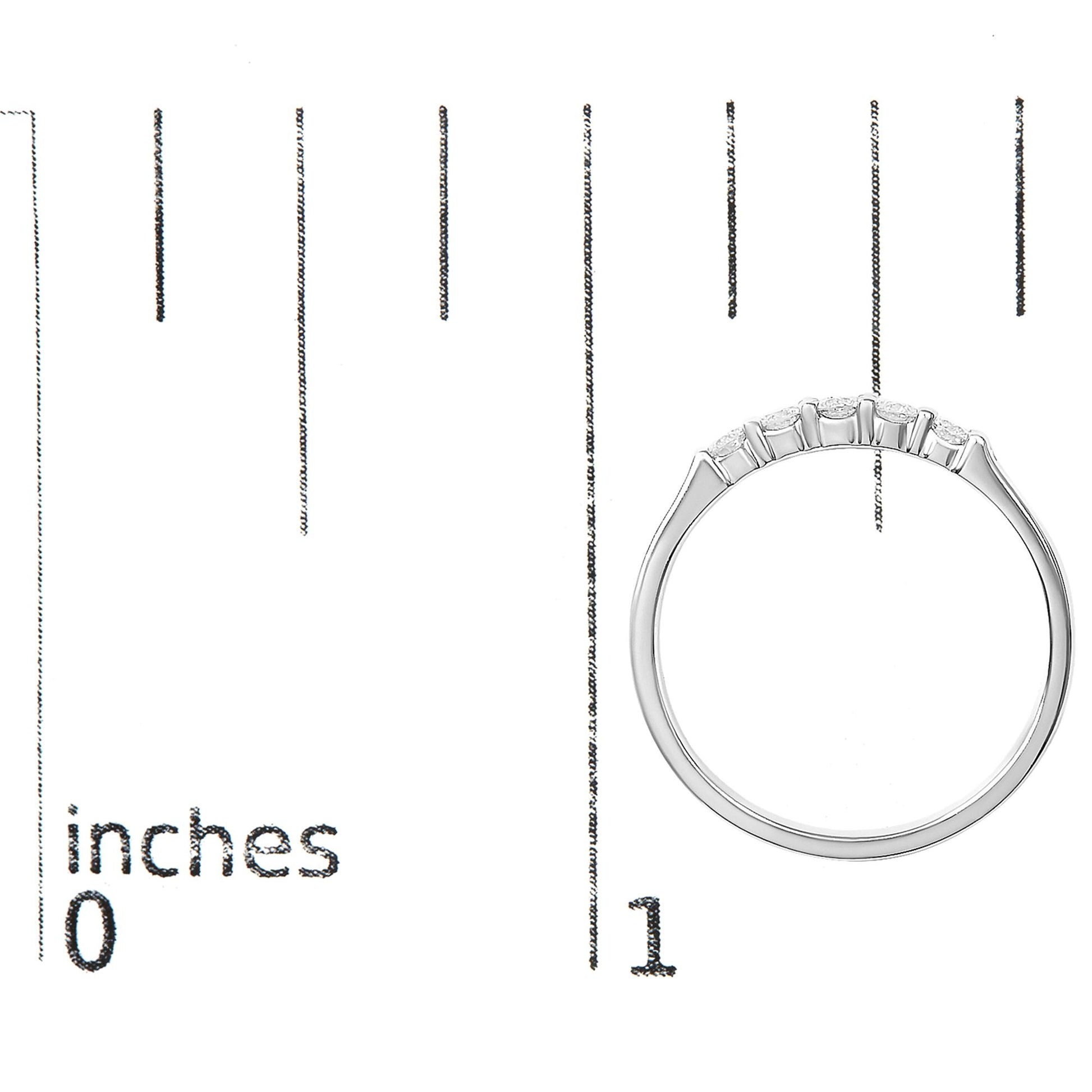 14K Gold 1/4 Cttw  Diamond 5 Stone Band Ring