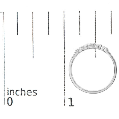 14K Gold 1/4 Cttw  Diamond 5 Stone Band Ring