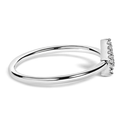 10K White Gold Diamond Accent Initial “A-Z” Ring