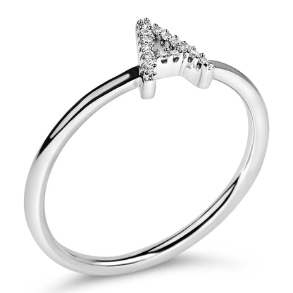 10K White Gold Diamond Accent Initial “A-Z” Ring