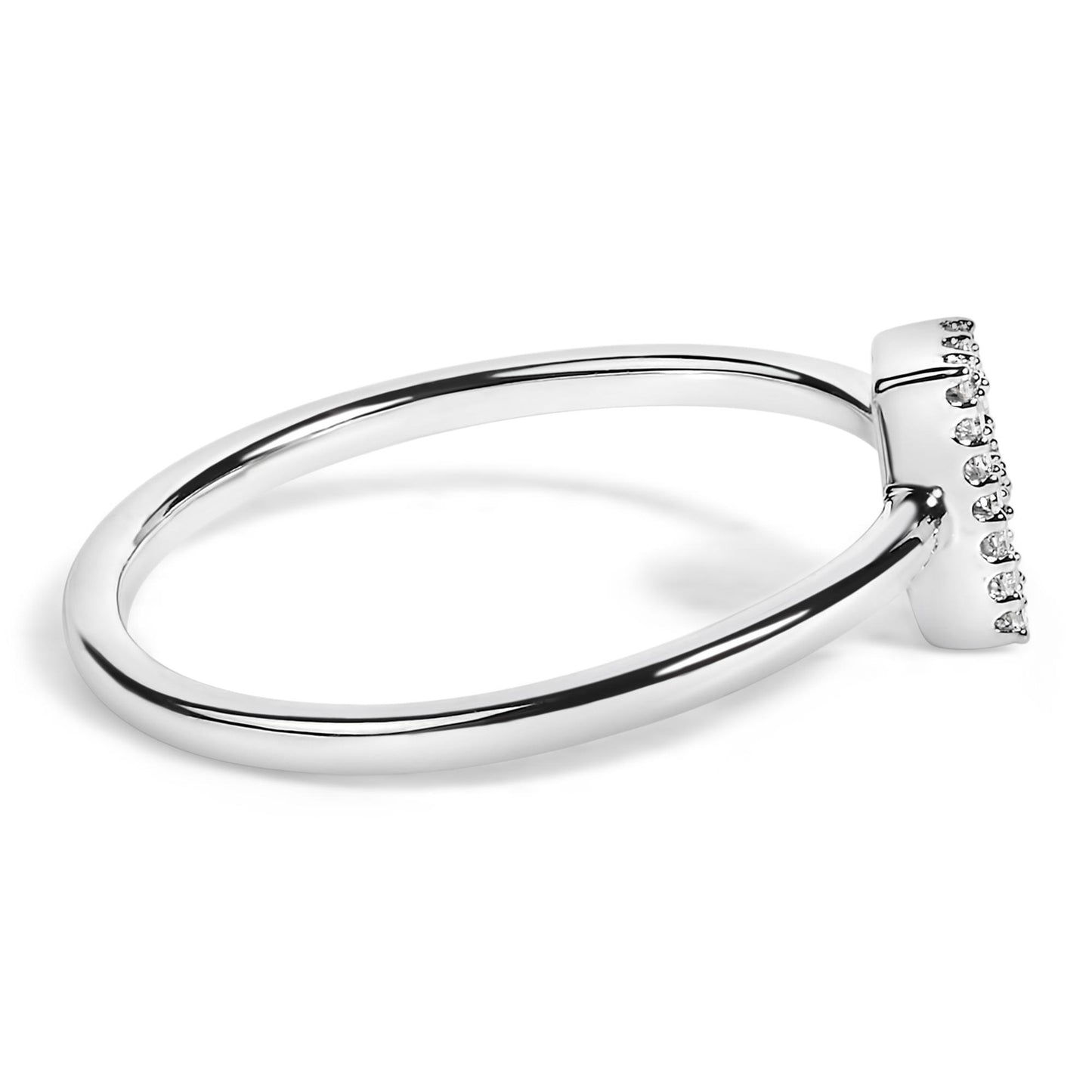 10K White Gold Diamond Accent Initial “A-Z” Ring