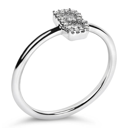 10K White Gold Diamond Accent Initial “A-Z” Ring