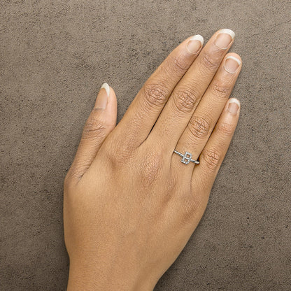 10K White Gold Diamond Accent Initial “A-Z” Ring