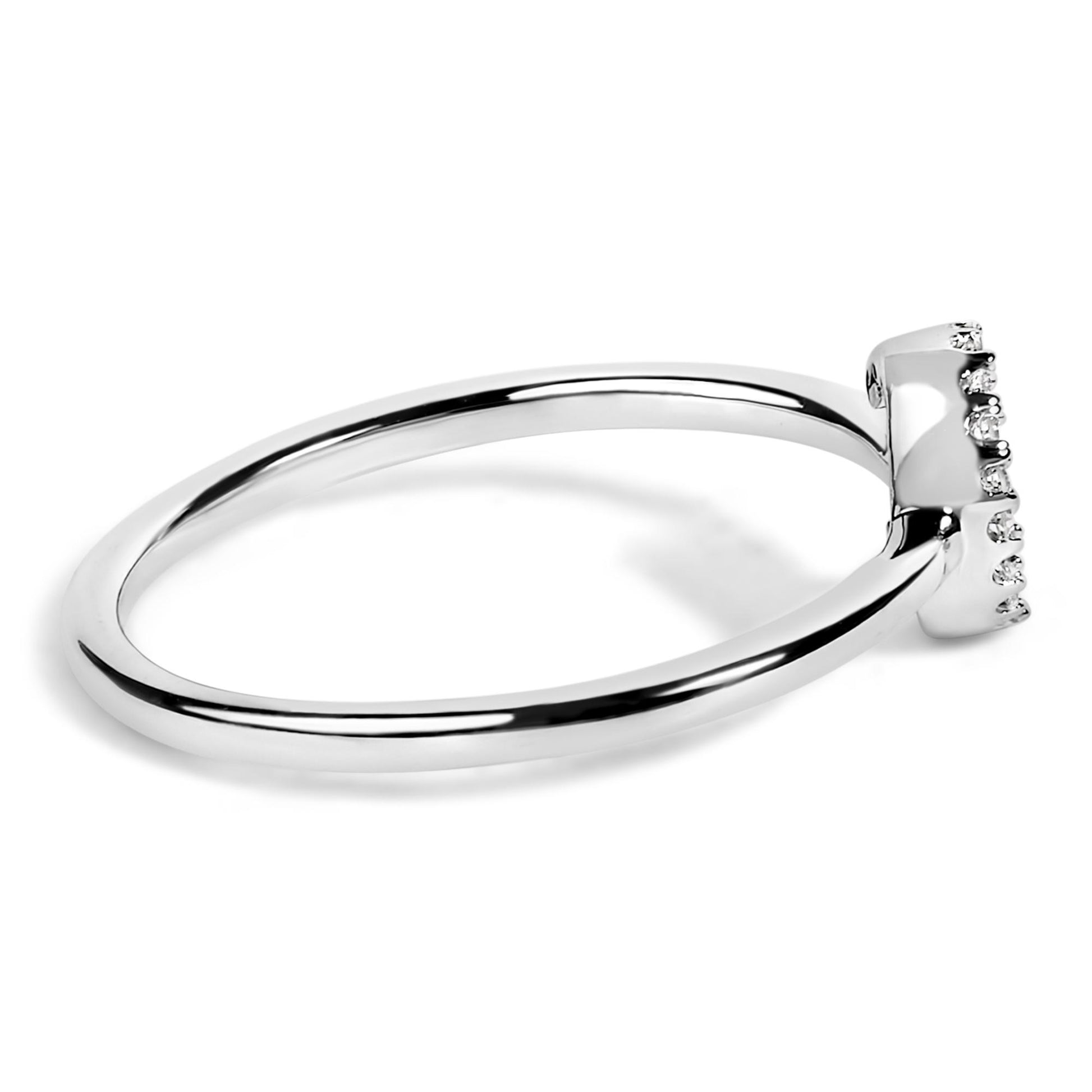 10K White Gold Diamond Accent Initial “A-Z” Ring