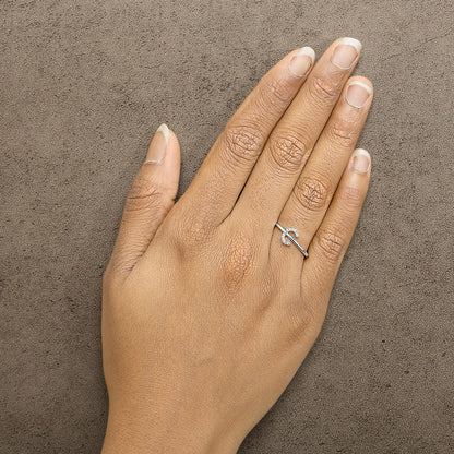 10K White Gold Diamond Accent Initial “A-Z” Ring