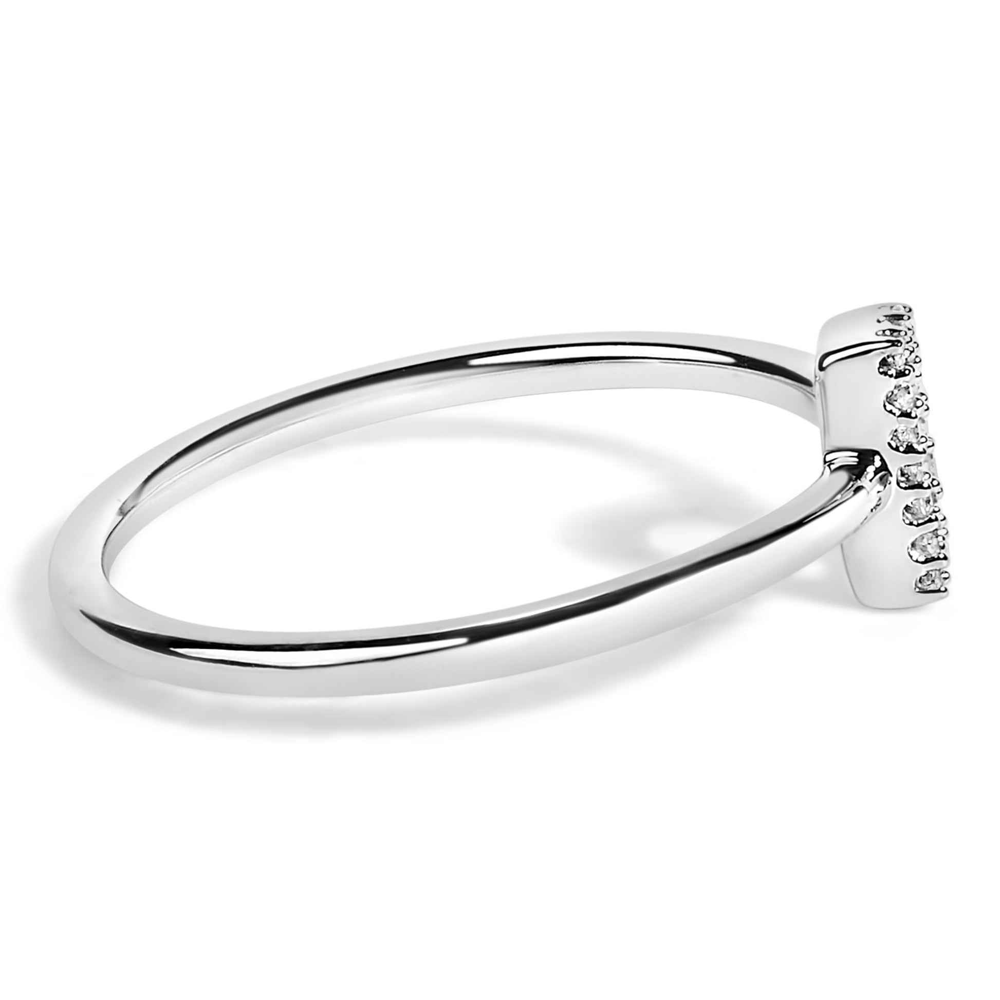 10K White Gold Diamond Accent Initial “A-Z” Ring