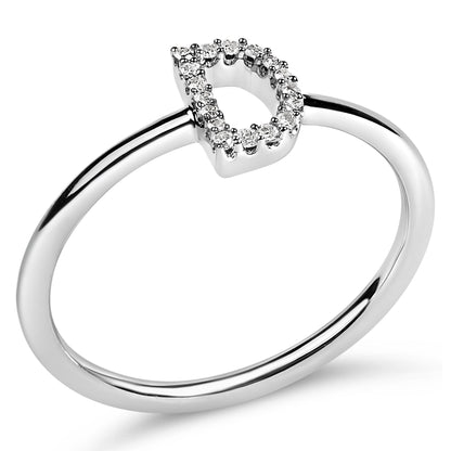 10K White Gold Diamond Accent Initial “A-Z” Ring