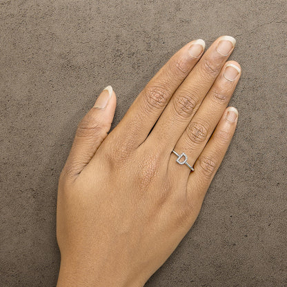 10K White Gold Diamond Accent Initial “A-Z” Ring