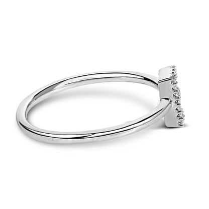 10K White Gold Diamond Accent Initial “A-Z” Ring