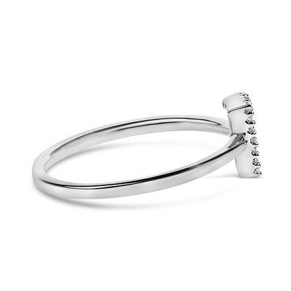 10K White Gold Diamond Accent Initial “A-Z” Ring
