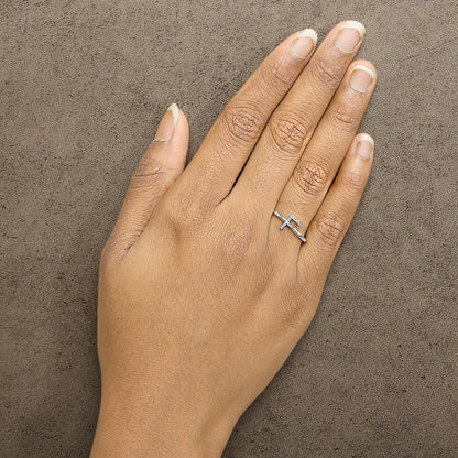 10K White Gold Diamond Accent Initial “A-Z” Ring