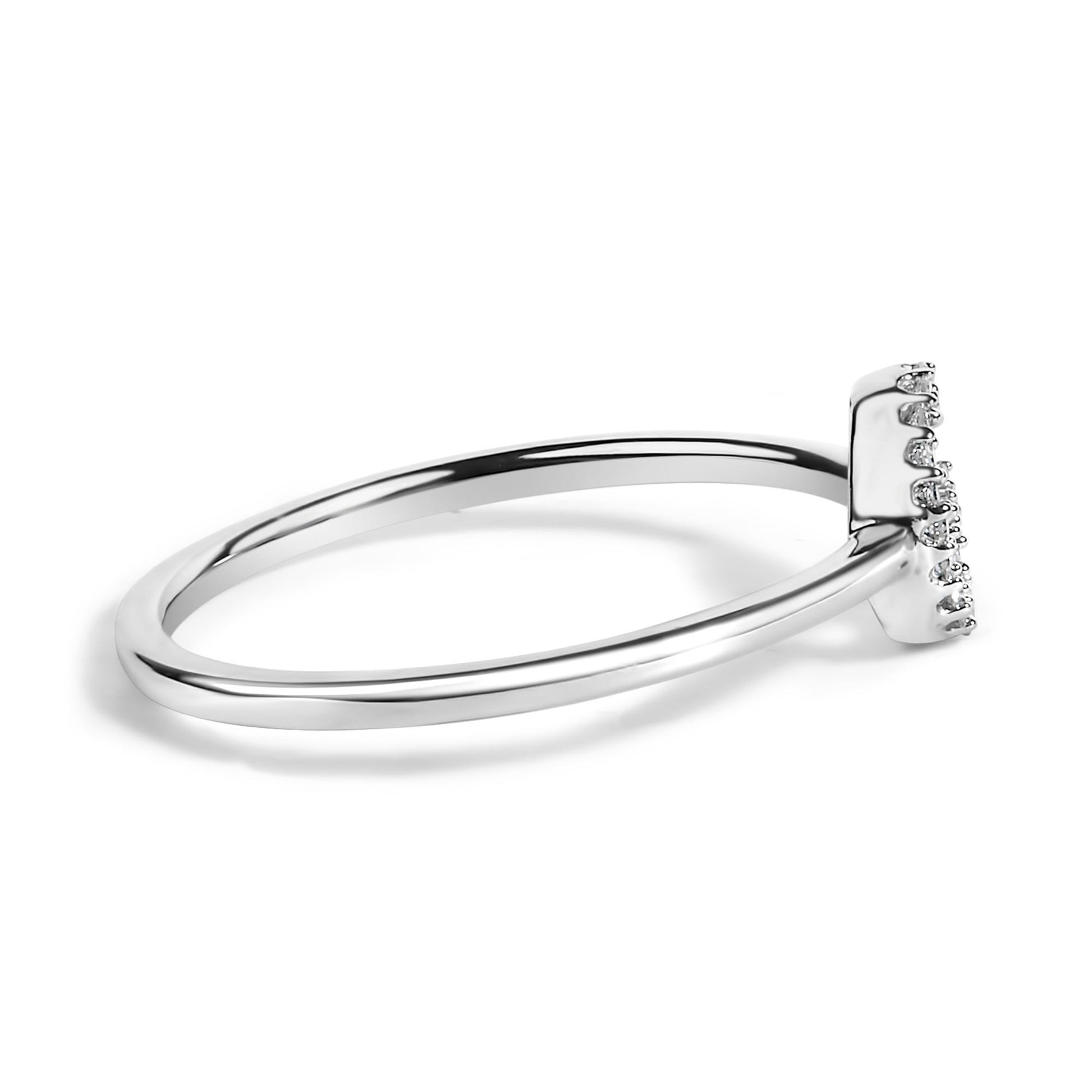 10K White Gold Diamond Accent Initial “A-Z” Ring
