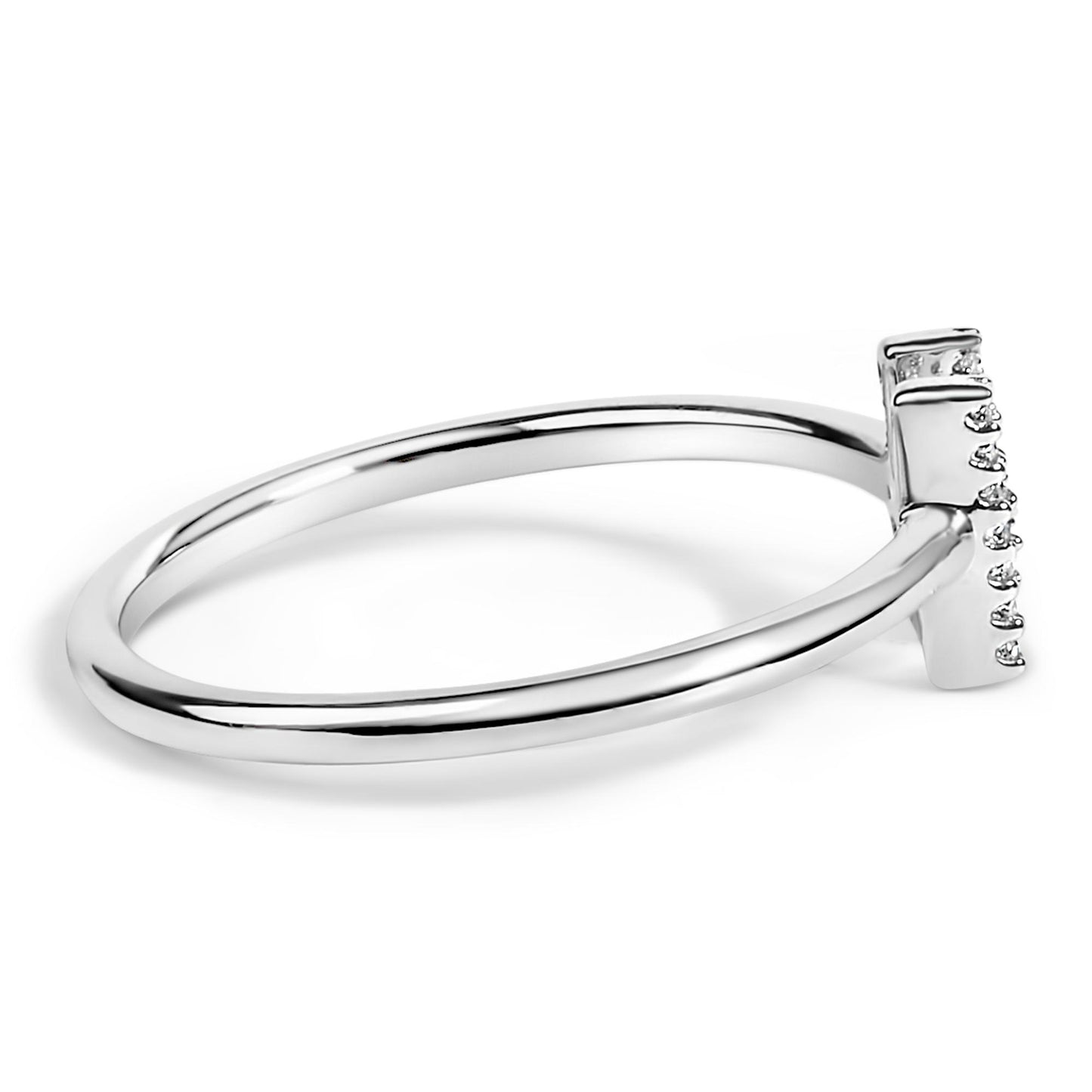 10K White Gold Diamond Accent Initial “A-Z” Ring
