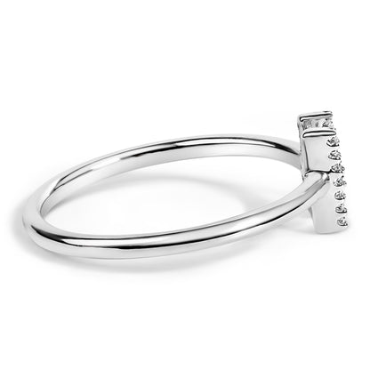 10K White Gold Diamond Accent Initial “A-Z” Ring