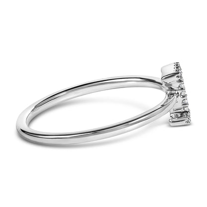 10K White Gold Diamond Accent Initial “A-Z” Ring