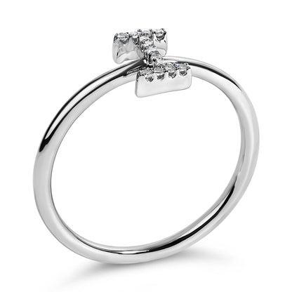10K White Gold Diamond Accent Initial “A-Z” Ring