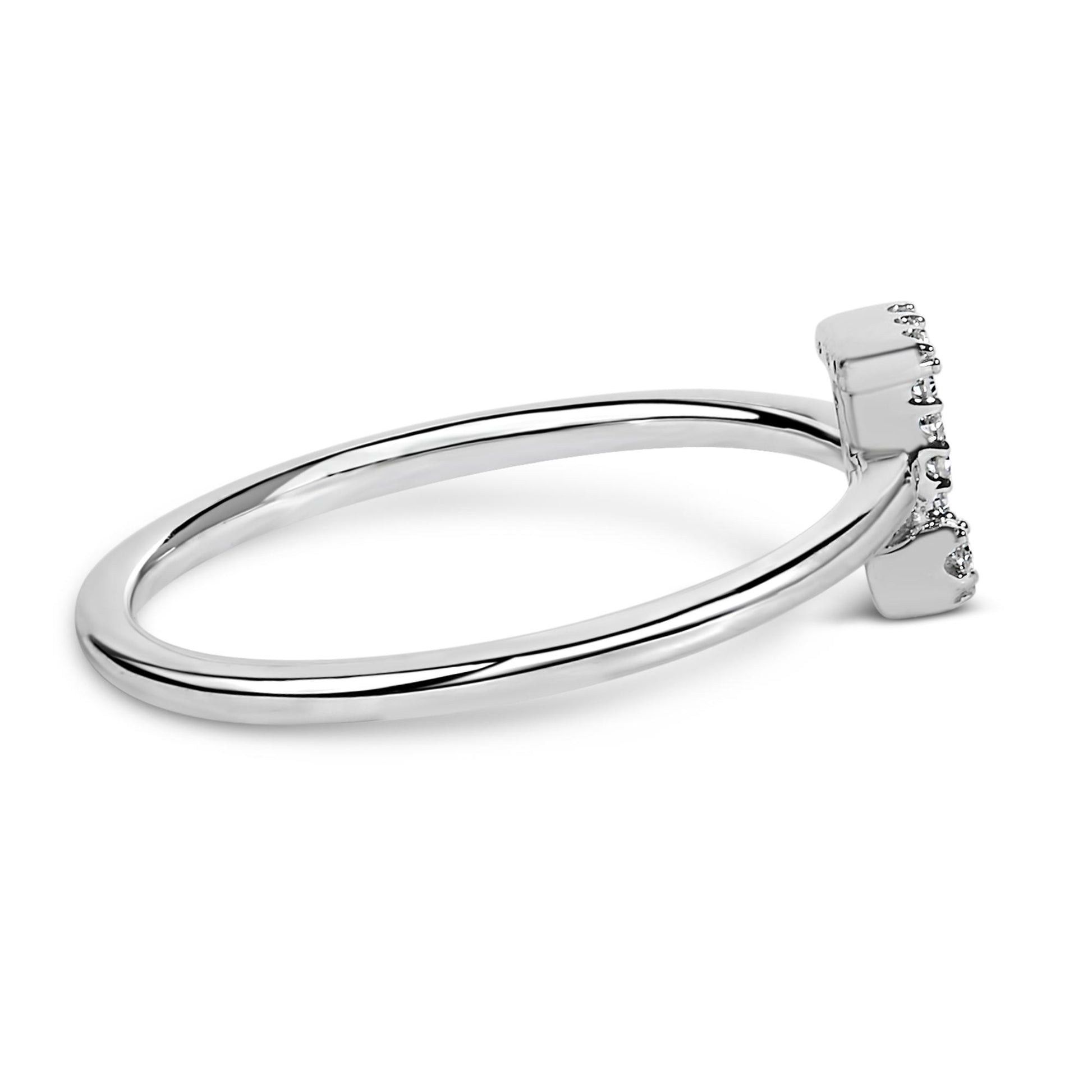 10K White Gold Diamond Accent Initial “A-Z” Ring