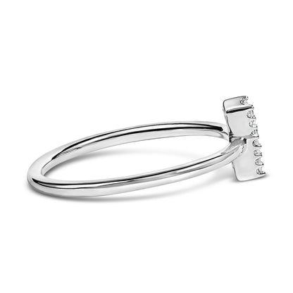 10K White Gold Diamond Accent Initial “A-Z” Ring
