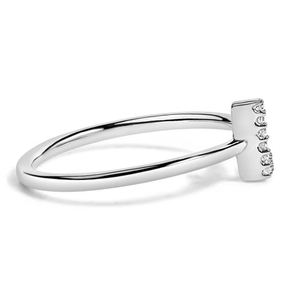 10K White Gold Diamond Accent Initial “A-Z” Ring