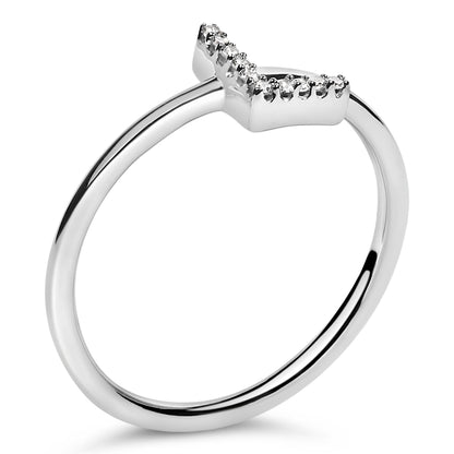 10K White Gold Diamond Accent Initial “A-Z” Ring