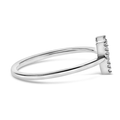 10K White Gold Diamond Accent Initial “A-Z” Ring