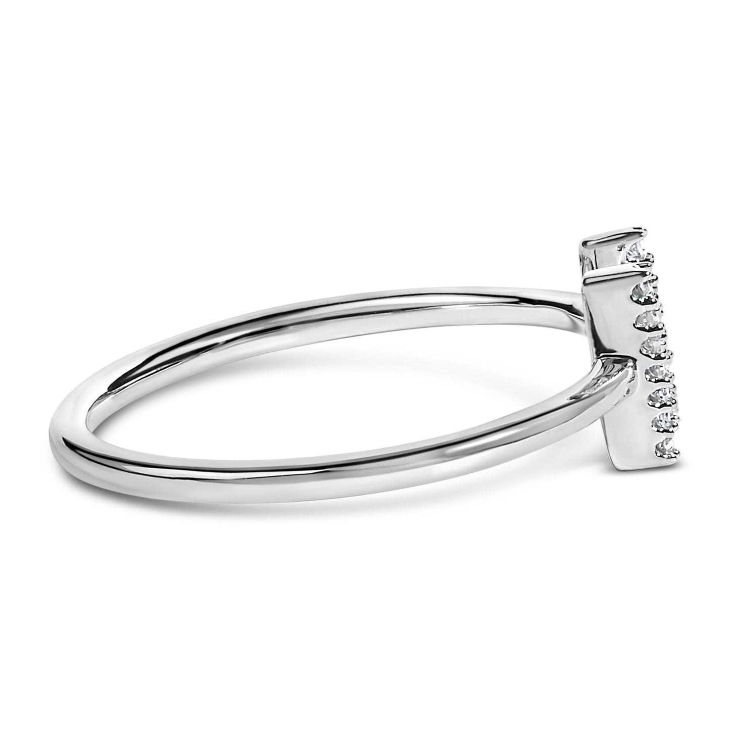 10K White Gold Diamond Accent Initial “A-Z” Ring