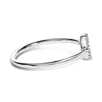 10K White Gold Diamond Accent Initial “A-Z” Ring