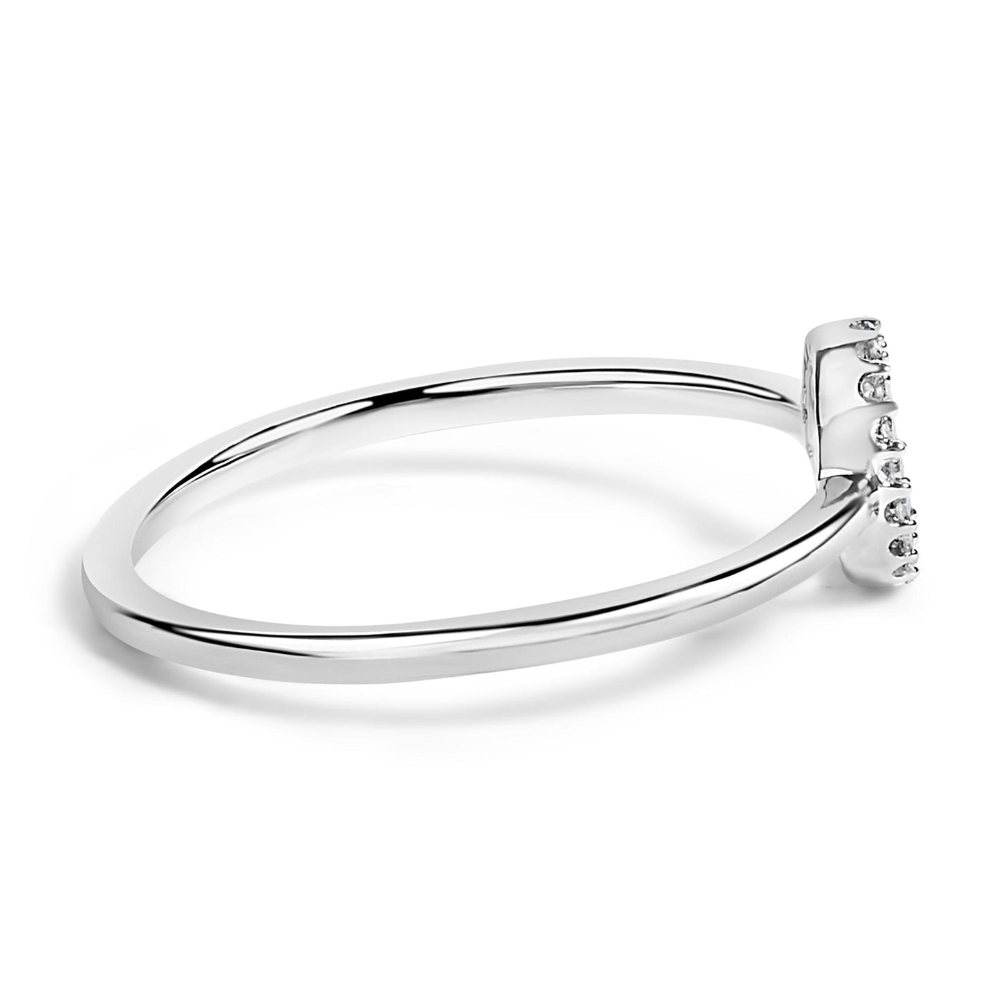 10K White Gold Diamond Accent Initial “A-Z” Ring