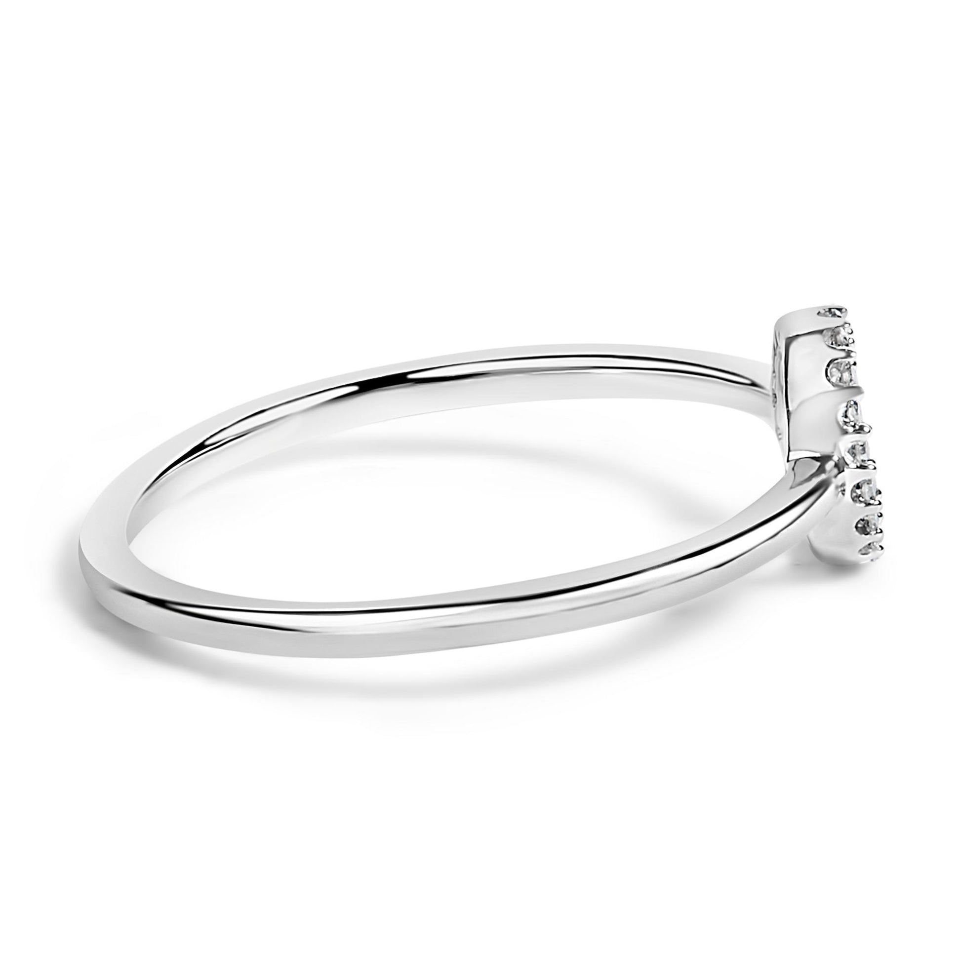 10K White Gold Diamond Accent Initial “A-Z” Ring