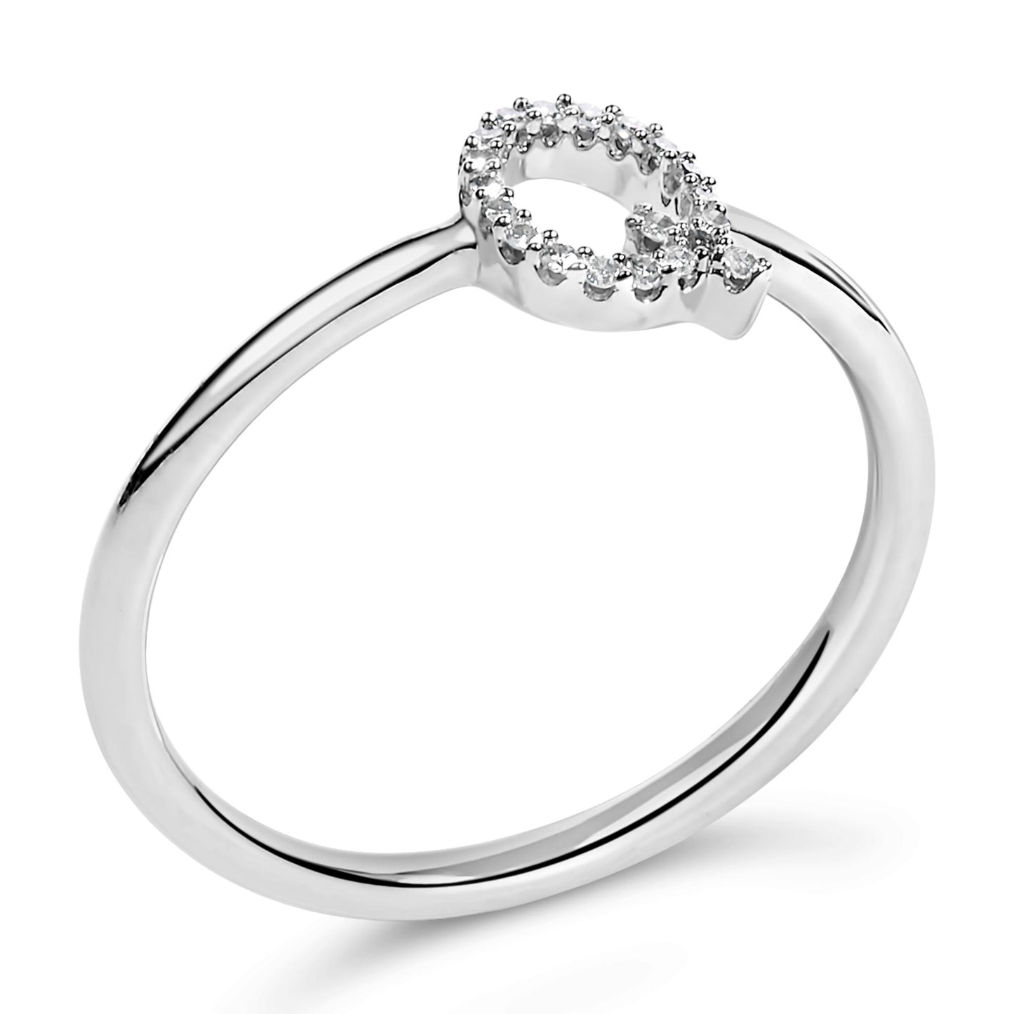 10K White Gold Diamond Accent Initial “A-Z” Ring