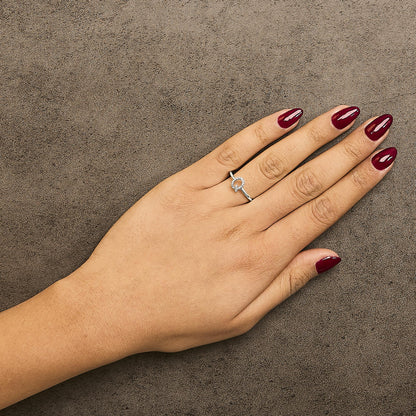 10K White Gold Diamond Accent Initial “A-Z” Ring