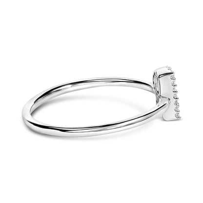 10K White Gold Diamond Accent Initial “A-Z” Ring