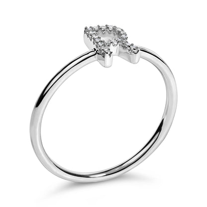 10K White Gold Diamond Accent Initial “A-Z” Ring