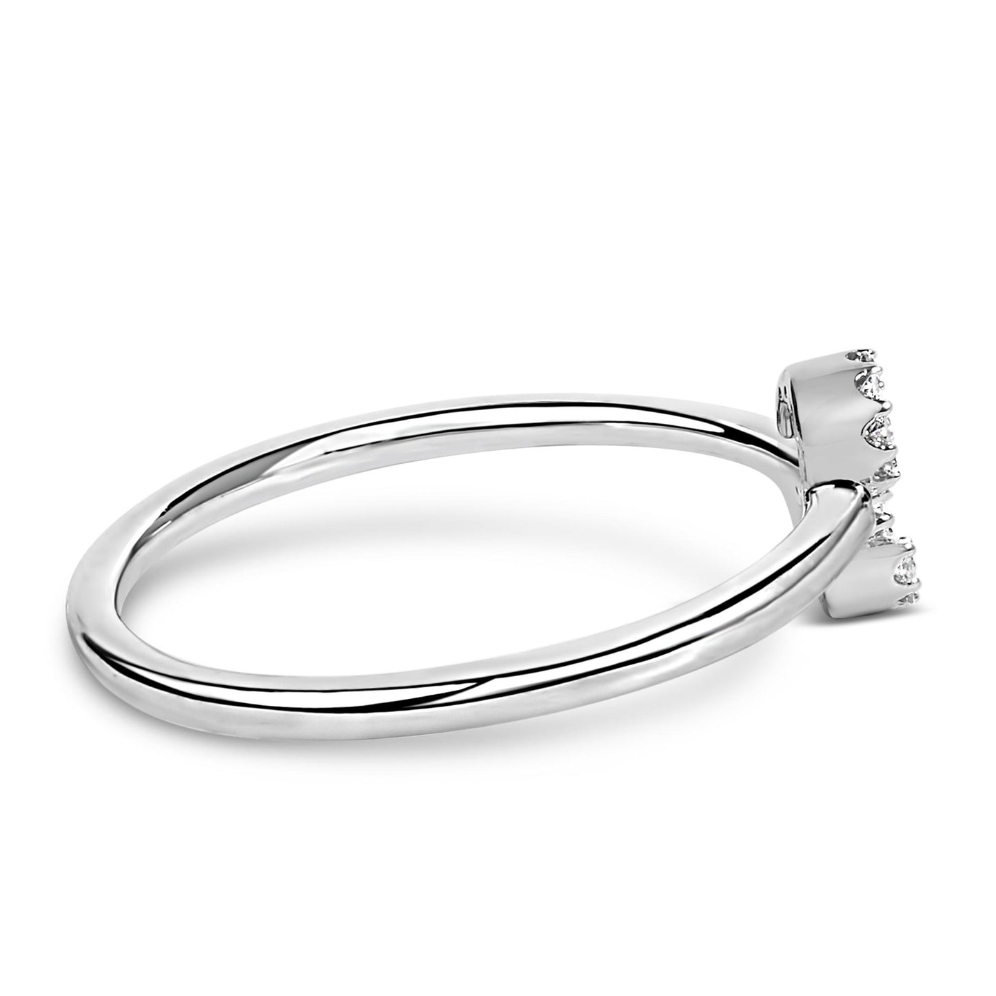 10K White Gold Diamond Accent Initial “A-Z” Ring