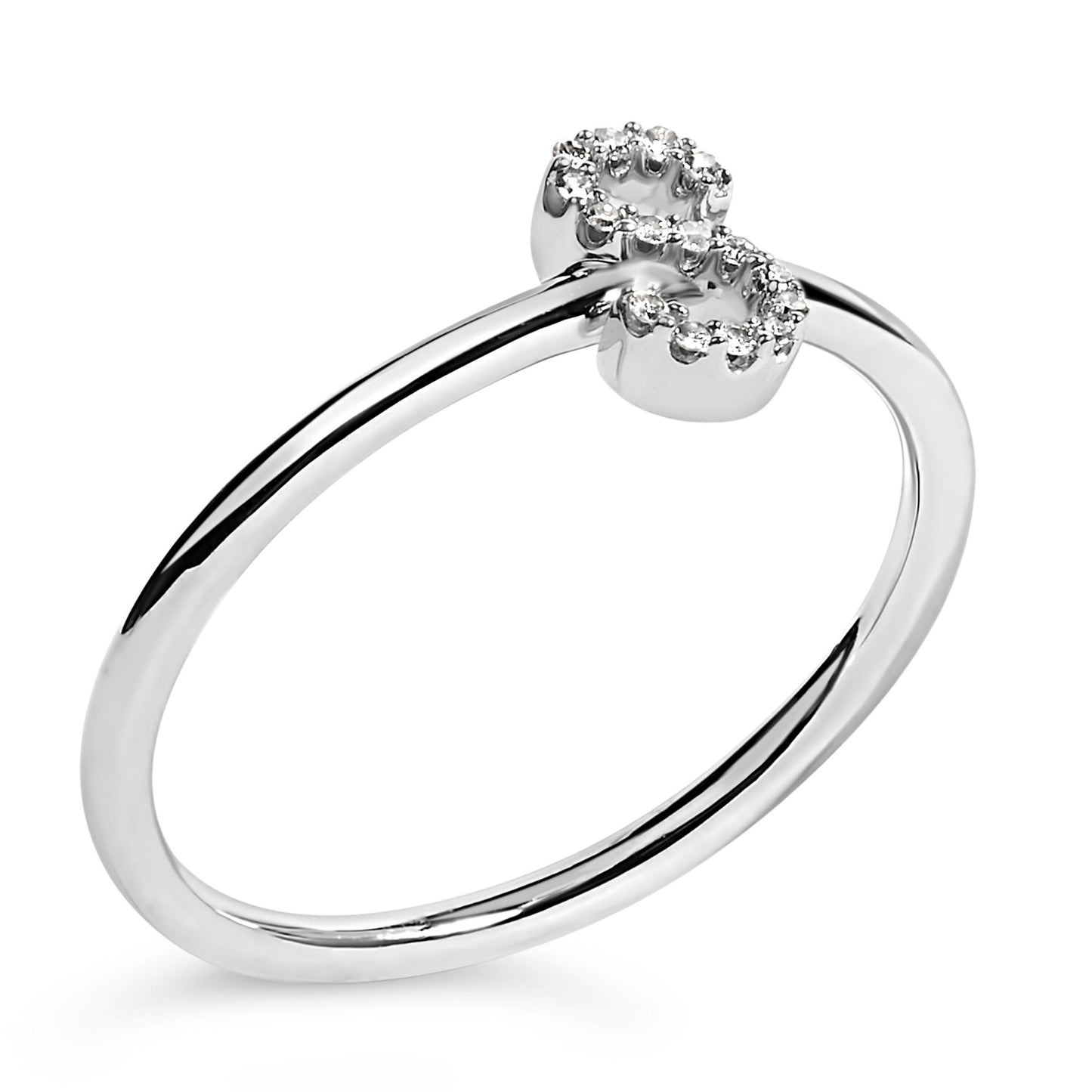 10K White Gold Diamond Accent Initial “A-Z” Ring
