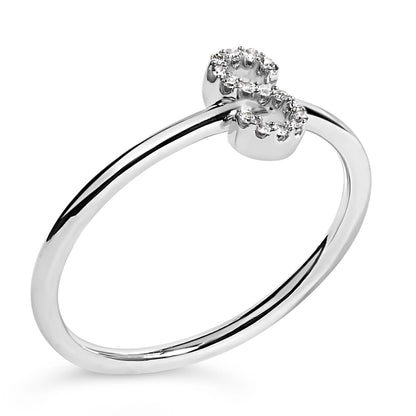 10K White Gold Diamond Accent Initial “A-Z” Ring