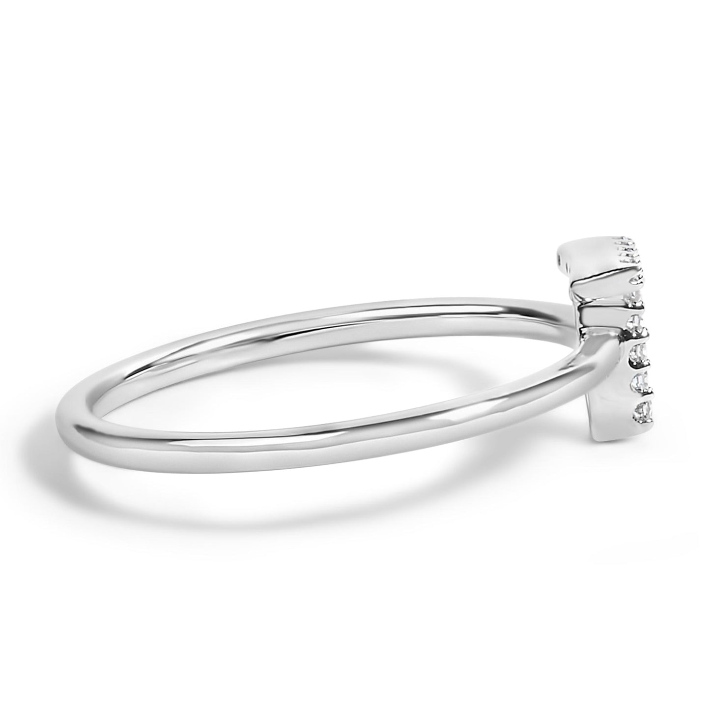 10K White Gold Diamond Accent Initial “A-Z” Ring