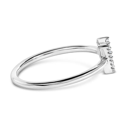 10K White Gold Diamond Accent Initial “A-Z” Ring