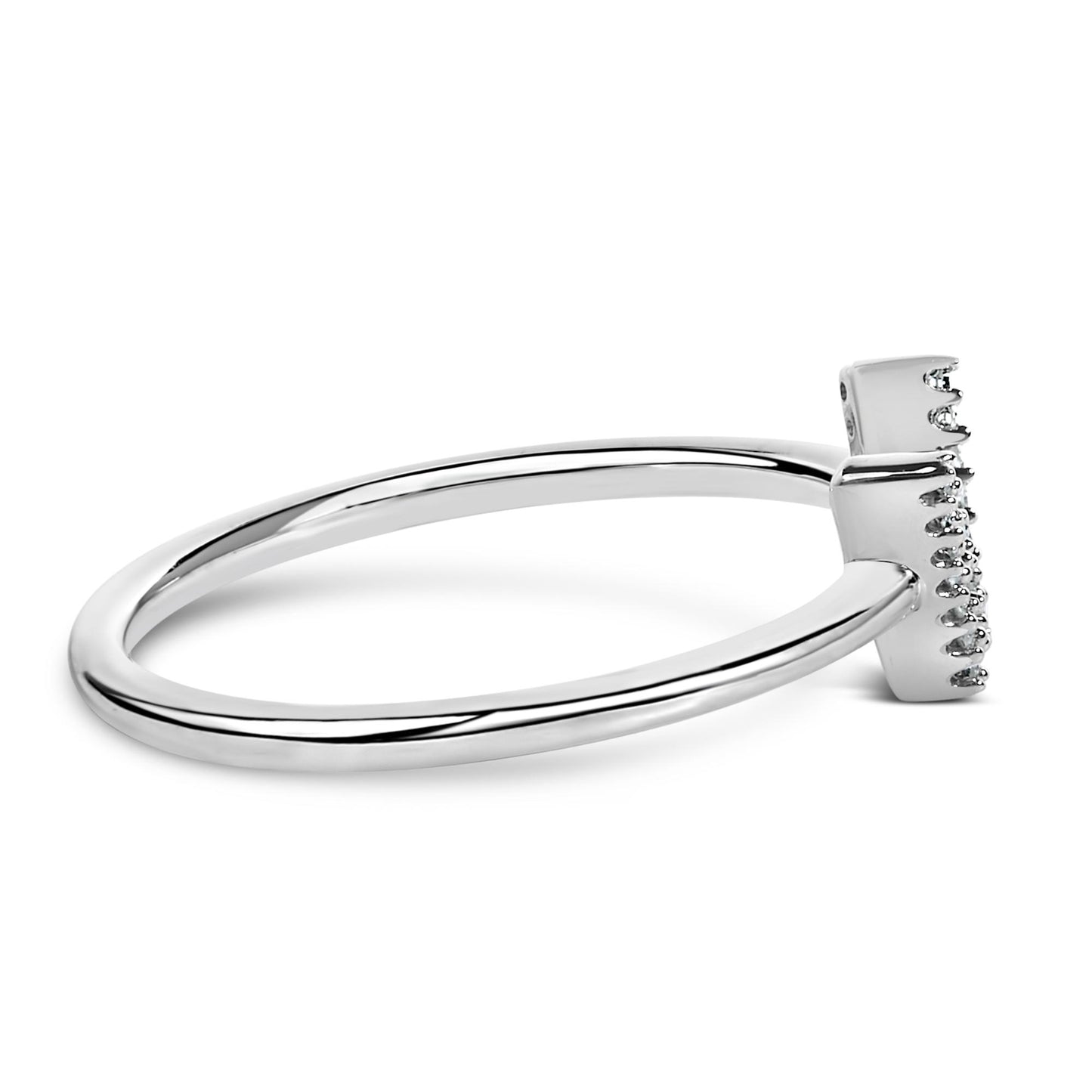10K White Gold Diamond Accent Initial “A-Z” Ring