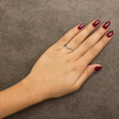 10K White Gold Diamond Accent Initial “A-Z” Ring