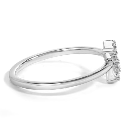 10K White Gold Diamond Accent Initial “A-Z” Ring