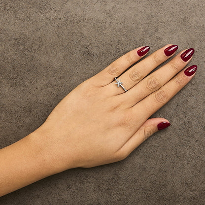 10K White Gold Diamond Accent Initial “A-Z” Ring