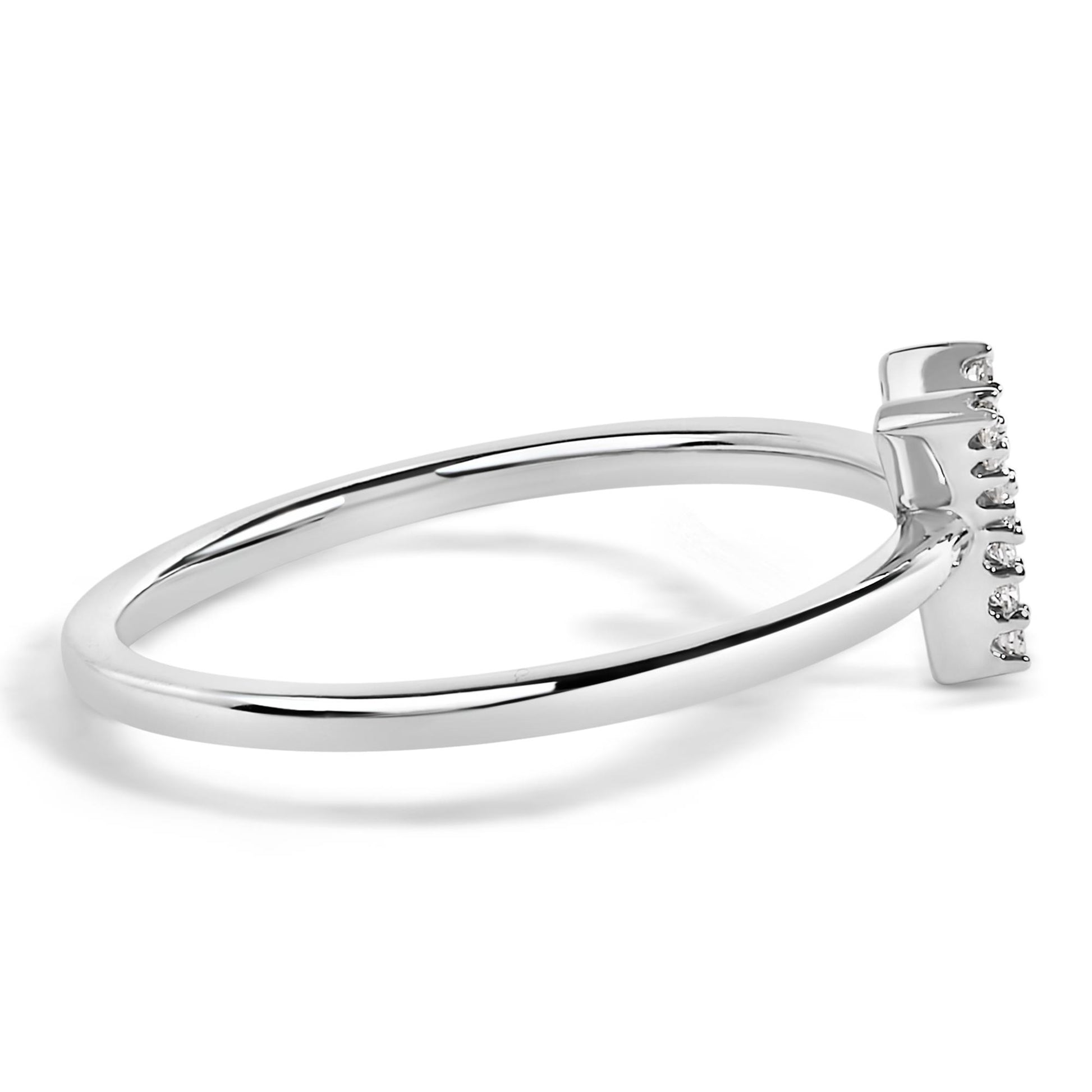 10K White Gold Diamond Accent Initial “A-Z” Ring