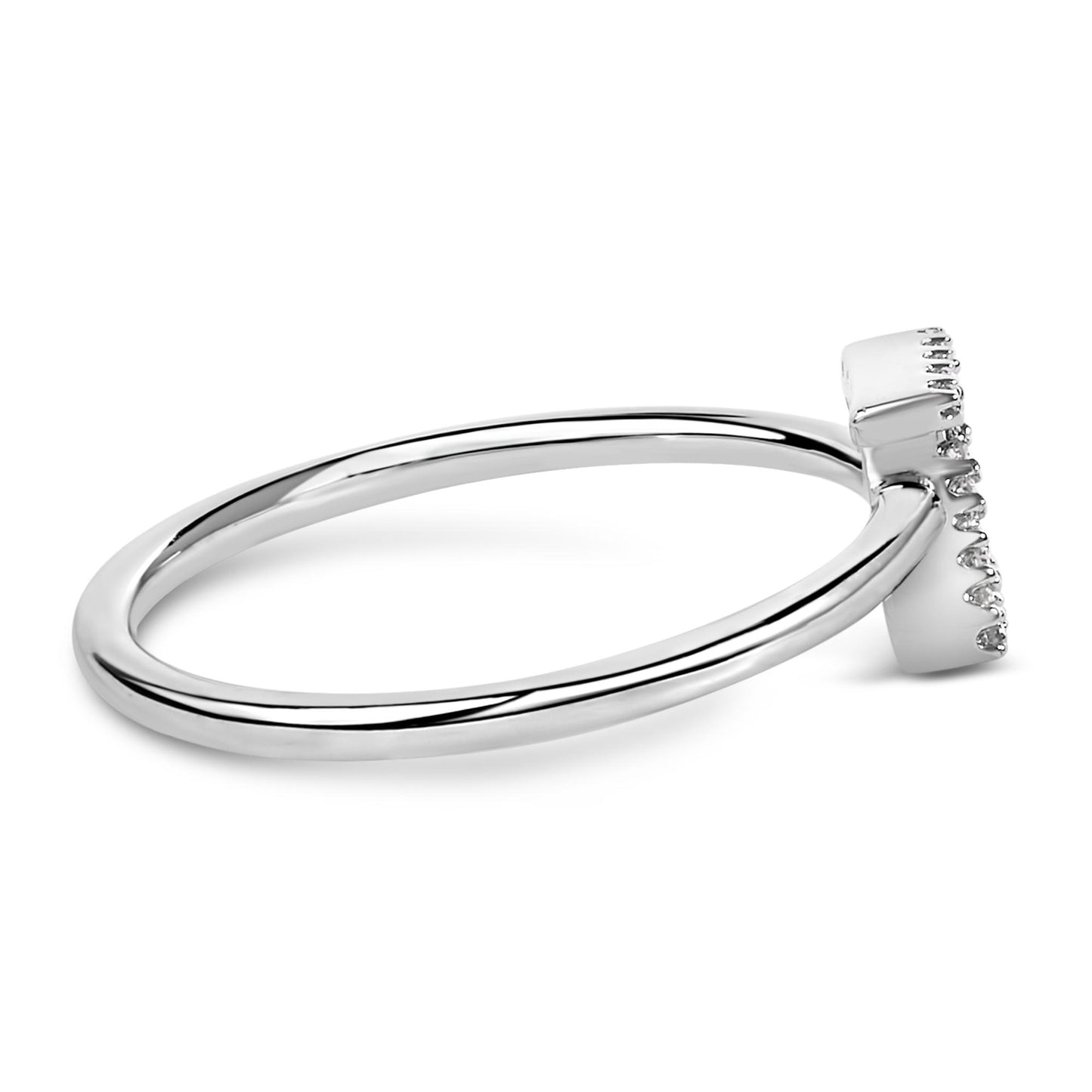 10K White Gold Diamond Accent Initial “A-Z” Ring